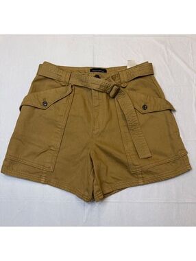 Banana Republic 100% Cotton High Rise Belted Utility Cargo Shorts